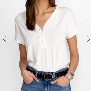 Johnny Was MODAL JERSEY BUTTON NECK TEE size XS